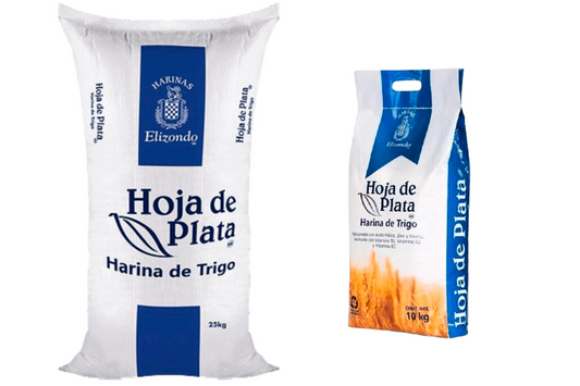 Harina Hoja de Plata, Bultos de 10 kg y 25 kg